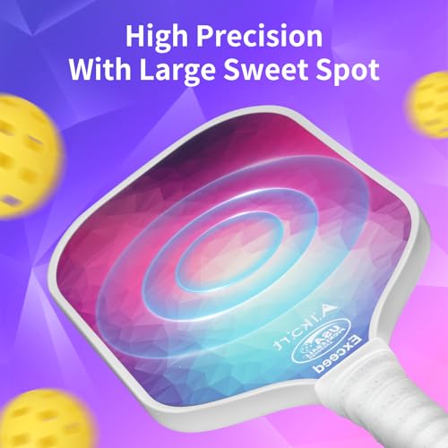AL Kort Pickleball Paddles Set of 2, Fiberglass Pickleball Racket Lightweight Paddles, USAPA Approved Pickle Ball Equipment with Bag and 4 Balls, Pickle Rackets 2 Pack for Beginners - color: Purple & Black/White Handle