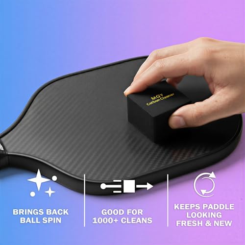 2 Pack Pickleball Paddle Eraser, Pickleball Paddle Cleaner for Raw Carbon Fiber Paddles, Essential Pickleball Accessories, Remove Residue & Dirt, Restore Ball Spin, Decent Pickleball Gift