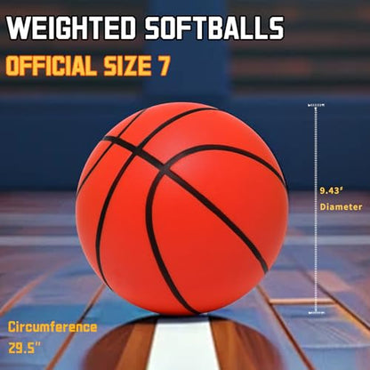 Silent Basketball Size 7 (29.5"), Indoor Airless Weighted Basketball,Soft Foam Grooved Dribble Dream Training Ball for Ages 8 and Up, Real Feel Higher Bounce & Quieter Practice(1.28lb)