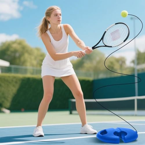 2026 New Solo Tennis Trainer Rebound Ball, Tennis Ball Training Baseboard, Portable Tennis Movement Trainer for Home use, Multifunctional Tennis Solo Practice kit for Backyard