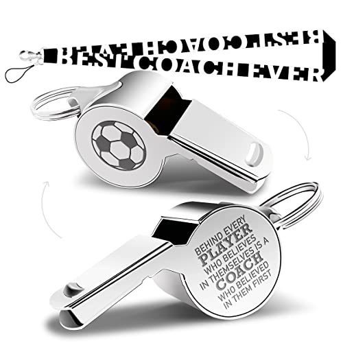 fkovcdy Whistle Soccer Coach Gifts Whistle for Coaches Teachers Whistle Emergency Coach Referee Lifeguard Loud Whistle for Men Referees Officials Sports Coaches Whistle with Lanyard Cheer Coach Gift.
