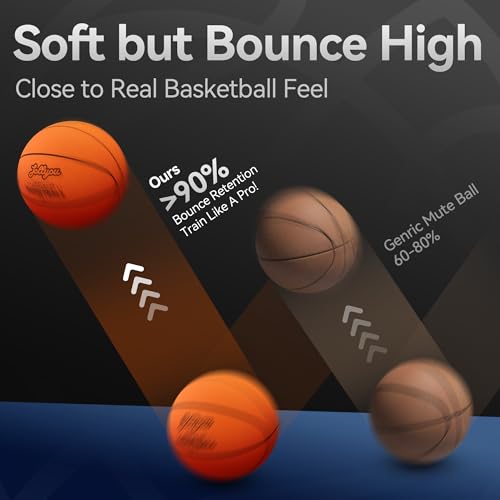 Silent Basketball Size 7 (29.5"), Airless Indoor Basketball for Quiet Dribbling Training, High-Bounce Foam Ball in Gift Box, Non-Compressed Packaging