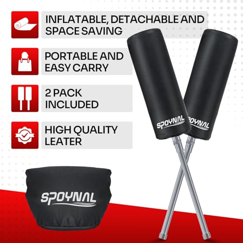 SPOYNAL Inflatable Padded Blocking Guards - 2 Pack Basketball Blocking Pads Football Training Equipment with Pugil Sticks, Defense Pads for Lacrosse, Boxing, Martial Arts Practice Accessories