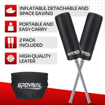 SPOYNAL Inflatable Padded Blocking Guards - 2 Pack Basketball Blocking Pads Football Training Equipment with Pugil Sticks, Defense Pads for Lacrosse, Boxing, Martial Arts Practice Accessories