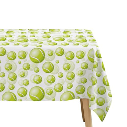 Tennis Party Tablecloth Decorations for Birthday Baby Shower - Disposable Sports Ball Tennis Birthday Party Supplies Table Cover - 3 Pack (54in x 108in)