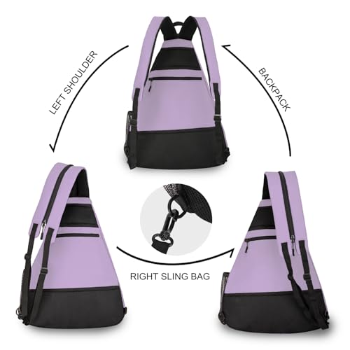 Goloni Pickleball Bag for Women Men, Convertible Pickleball Backpack Sling Bag with Fence Hook, Waterproof Polyester Paddle Bag with Multiple Compartments - color: Light Purple