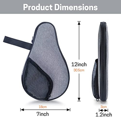 VISEMAN Table Tennis Racket Cover, Ping Pong Paddle Case, Portable Waterproof Table Tennis Bat Bag to Hold 2 Paddles 5 Balls - color: Gray