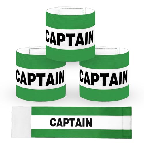 3 Pcs Soccer Captain Armband, 8x31 cm/3.15x12 Inch Adjustable Arm Bands for Soccer, Nylon Football Bands for Adult Youth, Elastic Team Sport Armband for Basketball Volleyball (Dark Green)