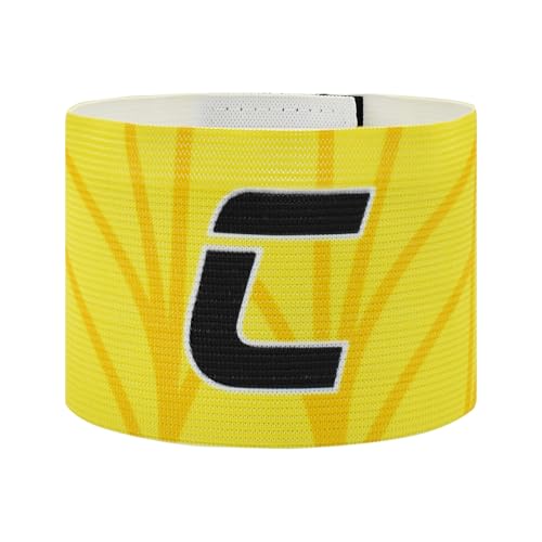 Elastic Soccer Captain 'C' Armband Adjustable Football Basketball Player Arm Bands Non-Slip Anti-Drop Captain's Armband for Adult Youth - size: Youth, style: Yellow