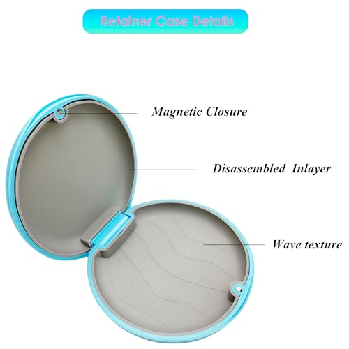 Retainer Case, Aligner Case, Orthodontic Retainer Case, Retainer Mouth Guards Travel Case with Removal Tool and Chewies (Blue) - color: Blue