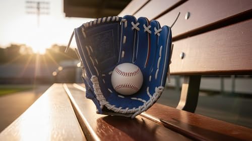 PHINIX Full Grain Leather Baseball Glove Sizes 11Inch -12 Inch - color: Blue&Red, size: 12"