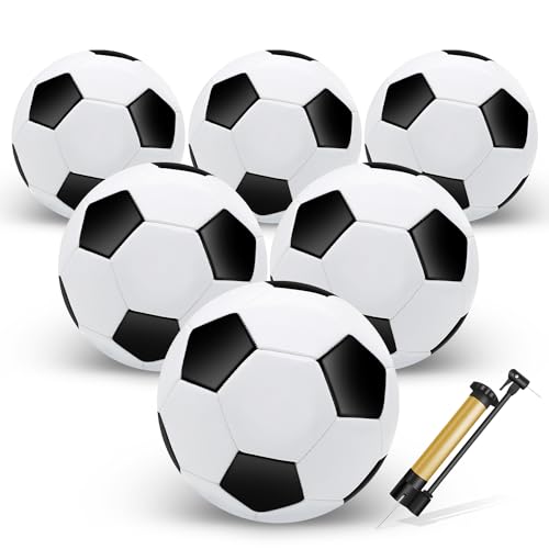 6 Pack Soccer Balls with Pump Needle, Size 3/4/5 Soccer Training Ball Practice for Kids,Youth and Adults, Soccer Ball Bulk - size: size5, 6pack