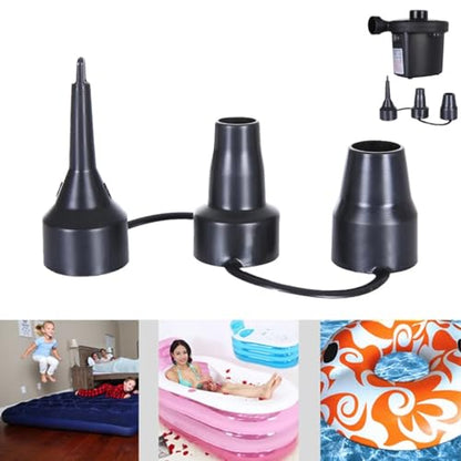 Black Inflatable Pump Adapter Plastic Nozzle Pump Nozzle Head Air Inflator Adaptor Replacement Nozzles 3 Sizes for Home Nozzles