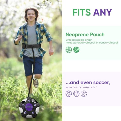 Soccer Ball/Volleyball Training Equipment, Solo Soccer Kick Trainer for Kids Adults, Soccer Practice Aid Bungee Waist Belt