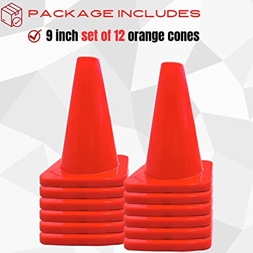 Versatyle Heavy Duty Agility Training Cones (2 in, 6 in, 9 in, 12 in, 28 in) for Sports, Kids Coaching, Multipurpose Field Marker Cones, Soccer, Basketball Drills, Bike, Motorcycle, Traffic Training