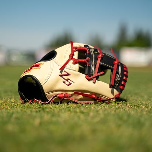 SSK Z5 Craftsman Infield Baseball Glove – 11.25” - 11.5” - 11.75” - 12” – Right & Left Hand Throw - color: Camel/Black/Maroon, size: 11.5" - Right Hand Throw