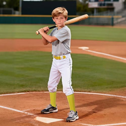 Cooraby 3 Pairs Youth Baseball Socks and Belt Combo Adjustable Softball Football Socks and Baseball Belts for Boys Girls