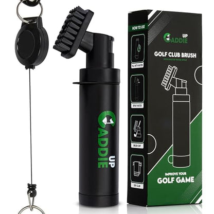 Golf Club Cleaner Brush with Water Spray - Heavy Duty Golf Brush and Groove Cleaner with Retractable Clip and 150ml Water Capacity - Multi Use Groove Cleaning Tool for Clubs, Balls & Golf Accessories