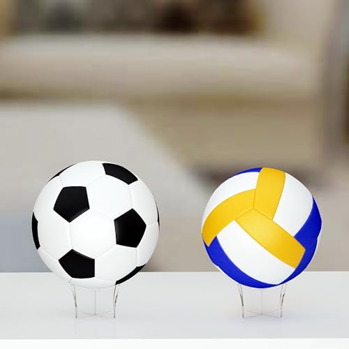 Large Ball Stand 3-Pack, Acrylic Display Stand for Football Basketball Soccer Volleyball Rugby, Ball Display Holder for Storage and Displaying - size: Large Ball Stand (4.7x2.6 inch)