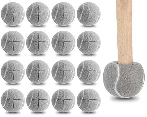 Macarrie 16 Pieces Precut Tennis Balls for Chairs Tennis Ball Chairs Foot Covers for Furniture Leg for Classroom Floor Protection Chair Desk Legs Coverings(Gray,6.3 cm) - color: Grey, size: 6.4 cm