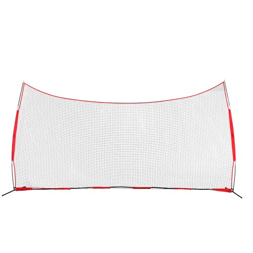 VEVOR 7X7ft/12X9ft/16X10ft/20x10ft Barricade Backstop Net, Ball Sports Barrier Netting, Portable Practice Net for Baseball Softball Lacrosse Hockey Basketball Equipment Training Net