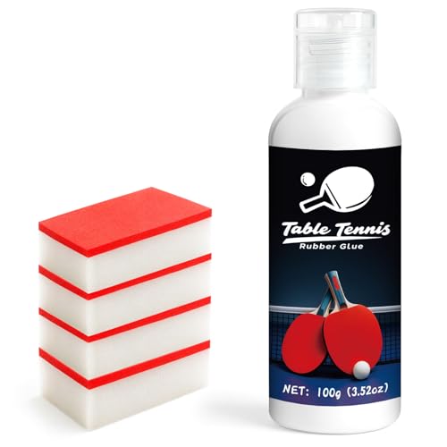 100ml Table Tennis Glue, Racket Adhesive for Rubber Replacement and Blade Maintenance, Ping Pong Paddle Glue with Sponge Applicators for Smooth Assembly