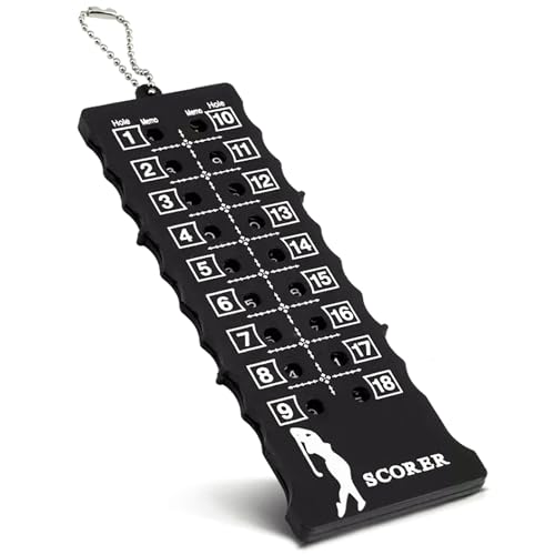 Portable 18-Hole Golf Scorecard Score Counter Black