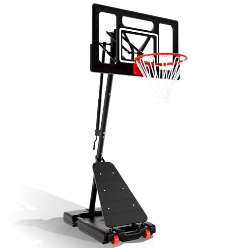 BACKYARD BLITZ Basketball Hoop,40&44&48in Backboard Portable Basketball Goal System, 10FT Hand-Crank Adjustable Basketball Hoop Outdoor - size: 40in Backboard