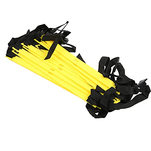 Fixed Agility Ladder for Football Training, Speed Rope Ladder with 12 Rungs, Bright Color Non - Slip Footwork Ladder for Soccer Sports Drills, 6M Durable PP Material - color: Yellow
