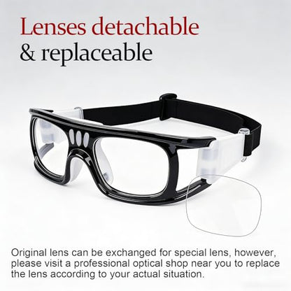 Andux Unisex Sports Glasses Anti Fog Goggles for Basketball Dribbling, Lacrosse, Eye Training LQYJ-01 - color: Black