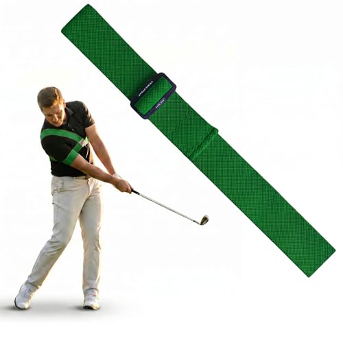 Golf Swing Trainer Aid, Adjustable Swing Plane and Grip Correction Tool for Improving Accuracy and Distance, Portable Golf Practice Equipment for Men and Women - color: Green