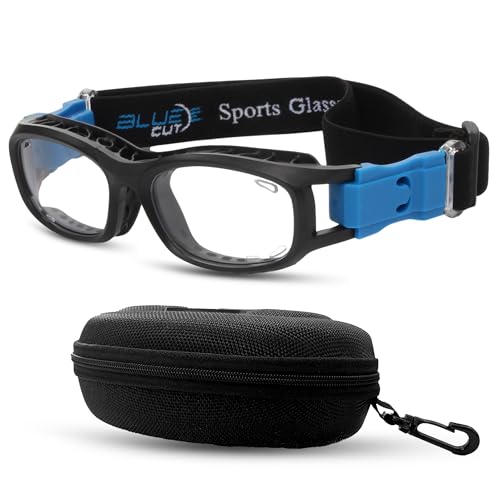 BLUE CUT Youth/Teen Sports Goggles for Basketball Soccer & Pickleball-Protective Eyewear for Boys&Girls - color: Black/Blue