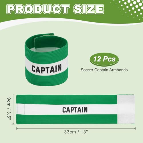 Soccer Captain Armbands, Adjustable Captain Bands Soccer Elastic Armband Protective - color: Green,White