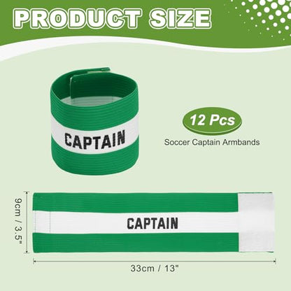 Soccer Captain Armbands, Adjustable Captain Bands Soccer Elastic Armband Protective - color: Green,White