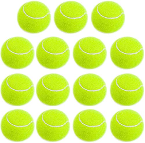 Practice Tennis Balls, Standard Training Exercise Tennis Balls, Rubber Balls for Beginners, Pack of 15