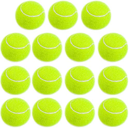 Practice Tennis Balls, Standard Training Exercise Tennis Balls, Rubber Balls for Beginners, Pack of 15