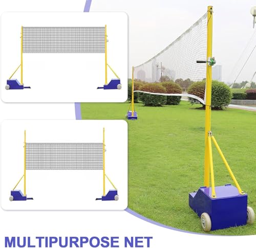Adjustable Volleyball Poles & Net Set for Backyard - Heavy Duty Outdoor Volleyball & Badminton System, 4 Heights 5ft-6.8ft, Perfect for Family Fun
