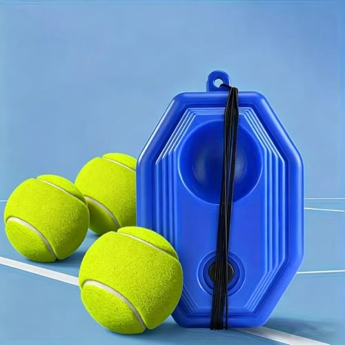 Tennis Trainer Set Tennis Practice Rebounder with String Solo Tennis Buddy Practice Equipment Several Replacement Rebound Balls Portable Tennis Practice Equipment for Adults & Kids - color: Blue