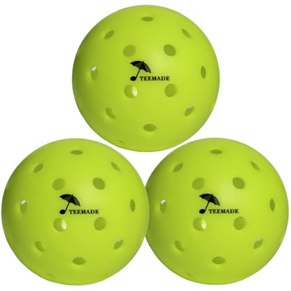Pickleball Balls – High Visibility Neon Yellow Pickleballs for Outdoor Play, Durable Construction, Consistent Bounce, for Beginners & Competitive Players - color: 3 Pack