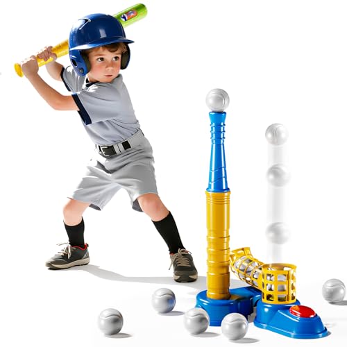 T Ball Sets for Kids 3-5, Baseball T-Ball Set with 10 Balls, Outdoor Sport Toy Games for 3-12 Year Old Boys Girls Toddlers, Training Batting Tee for Backyard and Lawn Play - color: Green-t Ball Set and 10 Balls