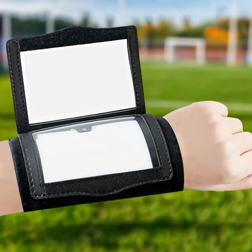 10 Playbook Wristbands, Adult Quarterback Football Play Bands, Comfortable Cotton and Spandex for Sports Like Soccer, Baseball, Flag Football, 3 Windows, 2.95X4.93 Size