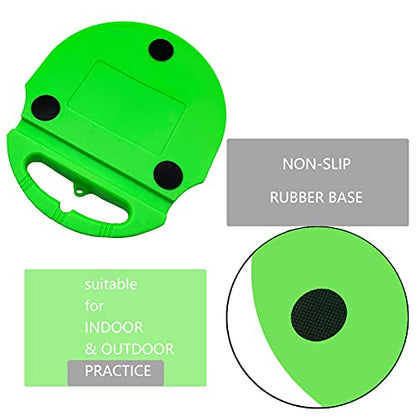 Tennis Trainer Self Training Rebound Baseboard Tennis Training Gear with 2 String Balls (Flash Green 1.0)