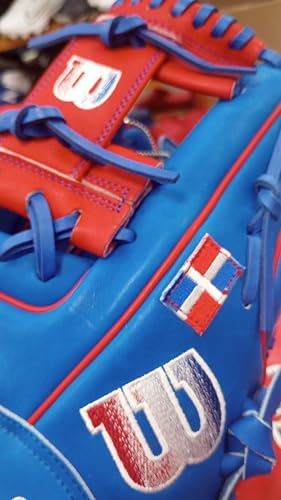 Wilson A2000 1786 Baseball Glove, Right Hand Throw, Infield Series - Exclusive Edition - color: Blue/Red/Dominican Flag