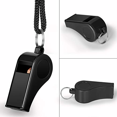 Fya Whistle with Lanyard and Mouth Grip, Super Loud Sports Whistles, Perfect for Coaches, Referees, Emergency, Lifeguard, Survival, Outdoor - color: Black