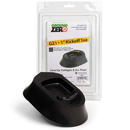 Champion Sports 1" Ground Zero® Kickoff Tee – Official NFL® Football Kicking Tee for Accurate Kickoffs & Field Goals, Textured Top for Secure Ball Grip, Black