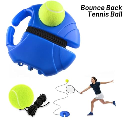 Tennis Trainer Rebound Ball for Self Practice, Bounce Back Tennis Ball, Tennis Training Equipment Kit with 1 Base and 1 Ball for Beginners Sport Exercise, Portable Tennis Training Tool