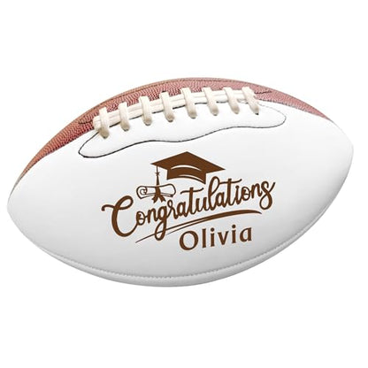 EDSG Custom Football Groomsmen Gifts 2026 Graduation Gifts for Him High School Personalized Footballs Junior Footballs Class of 2026 Full 12-Inch Football Gifts for Coach Dad Fan Birthday - color: Design 10