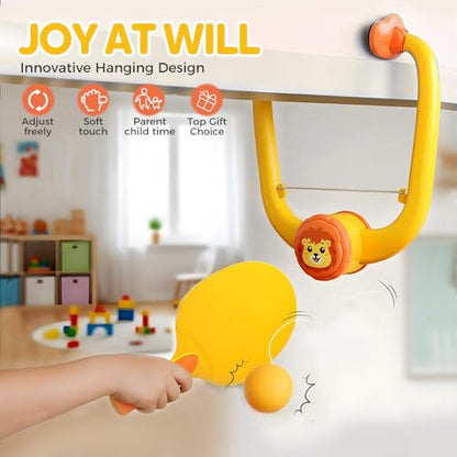 Door Plunking Game, 2026 New Hanging Table Tennis Trainer Portable Set, Adjustable Ping Pong Doorway Game for Kids with Racket and Balls