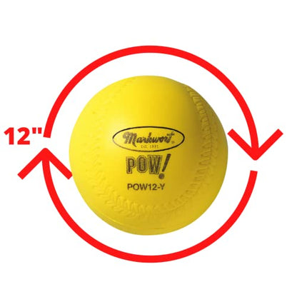 Markwort POW Ball Baseball (Dozen) - color: Yellow, size: 12-Inch