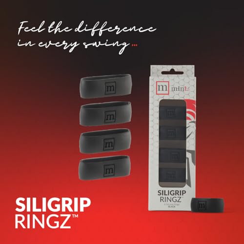 Siligrip Ringz Racket, Non-Slip Silicone Pickleball Paddle Grip Bands, Vibration Dampening Overgrip Alternative for Pickleball, Padel, Tennis, Badminton & Squash, 4 Pack - color: Black